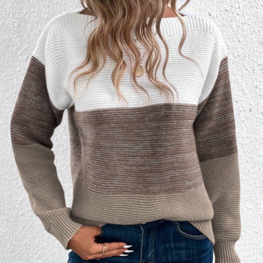 New color block long sleeve sweater - Picture 2 of 7